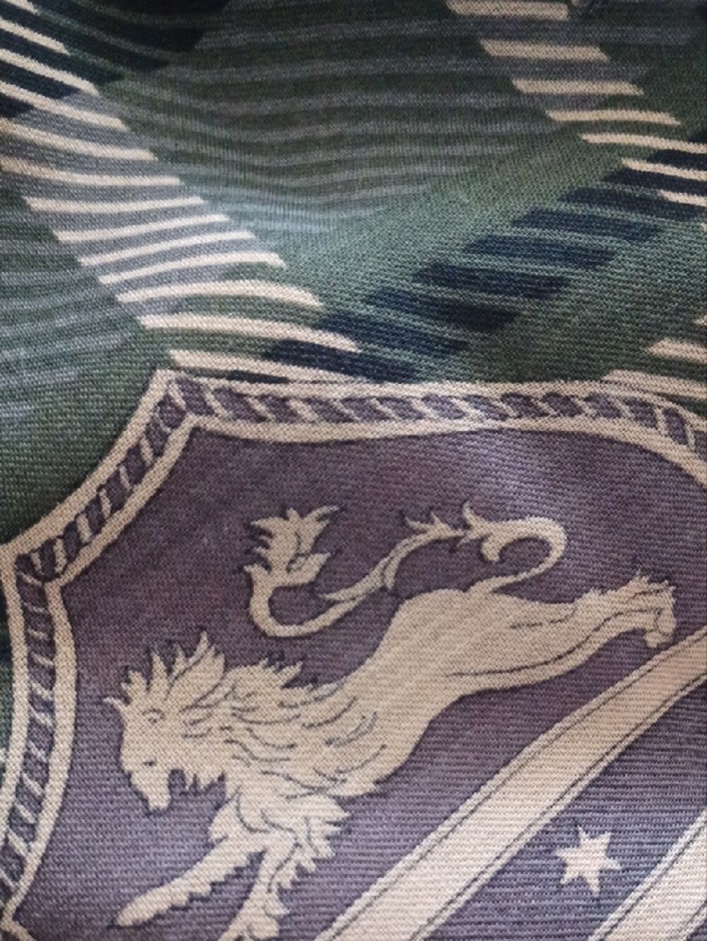 VTG Talbots 100% Wool Square Scarf 44" Plaid Floral Heraldic Made in Japan - Picture 7 of 7